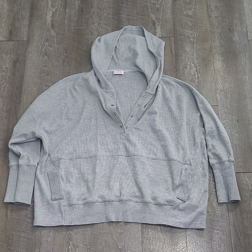 Pink Lily Heather Gray Women's Hooded Sweater